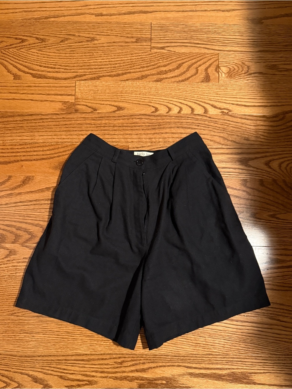 Harly Jae Black High Waist Women’s Raw Silk Shorts - Picture 2 of 9
